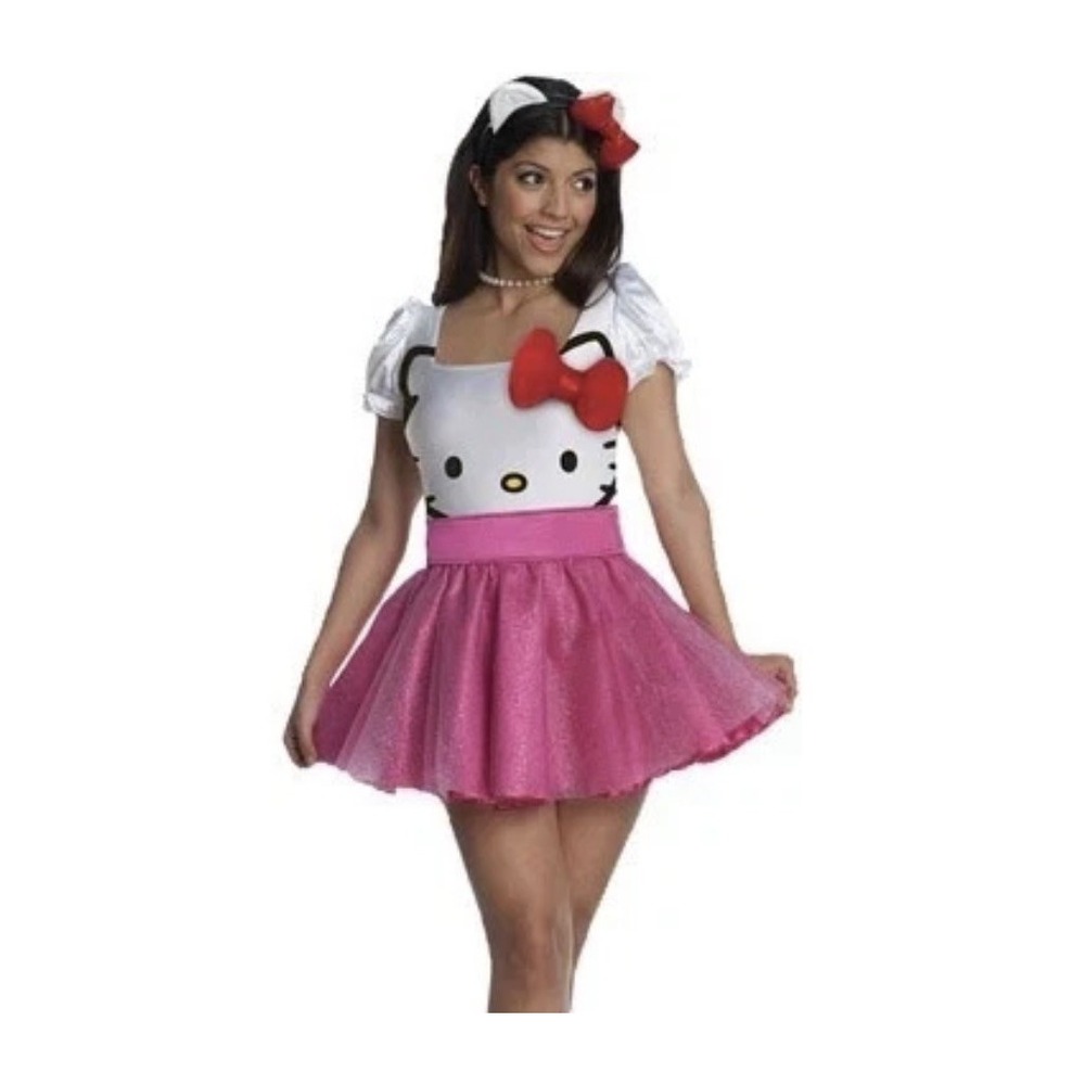 RUBIE'S HELLO KITTY HALLOWEEN COSTUME WOMEN'S ADULT SIZE XS 3 piece